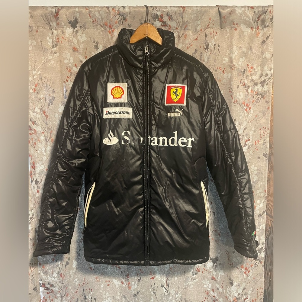 Vintage Puma Ferrari Black Puffer Jacket, Men’s S Unique